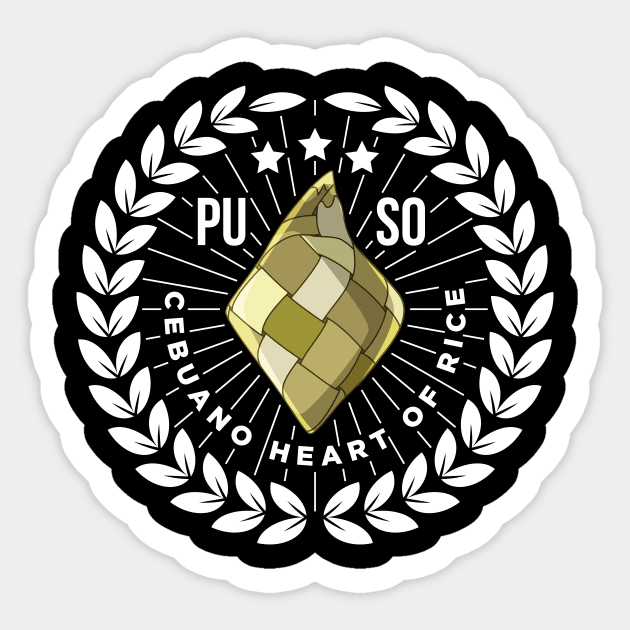 Puso Cebuano Heart Of Rice 2 Funny Gift Cebu Philippines Sticker by teeleoshirts